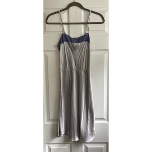 Free People Silver Silk Slip
